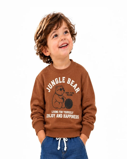 Boys Jungle Bear Printed Sweatshirt