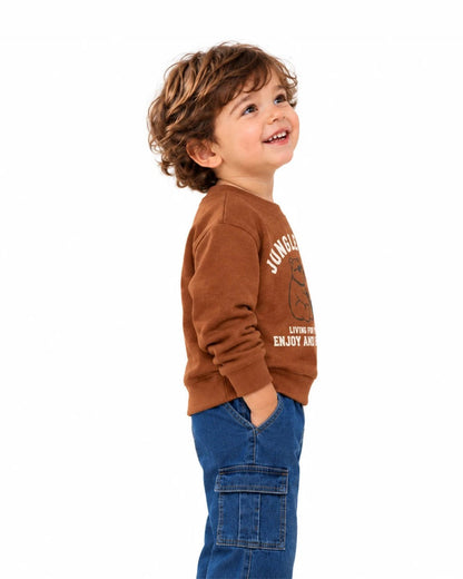 Boys Jungle Bear Printed Sweatshirt