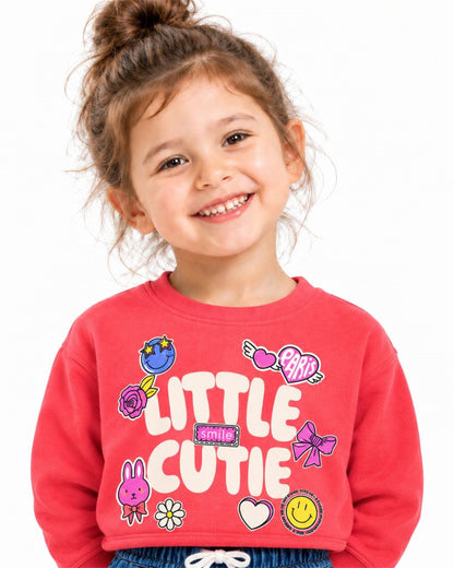 Little Cutie Printed Sweatshirt for Girls