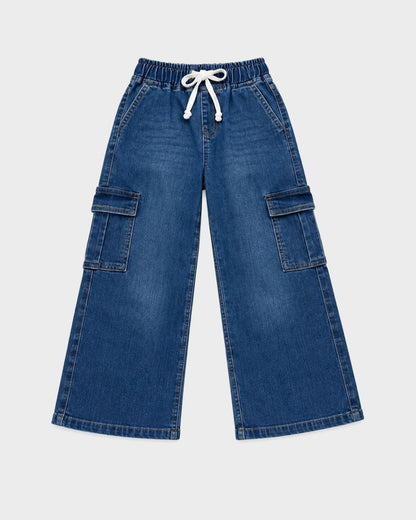 Unisex Cargo Wide-Leg Denim Pants